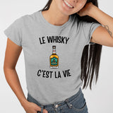 T-Shirt Femme Le whisky c'est la vie Gris