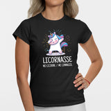 T-Shirt Femme Licornasse Noir