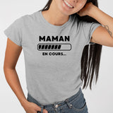 T-Shirt Femme Maman en cours Gris