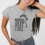 T-Shirt Femme Maman poule Gris