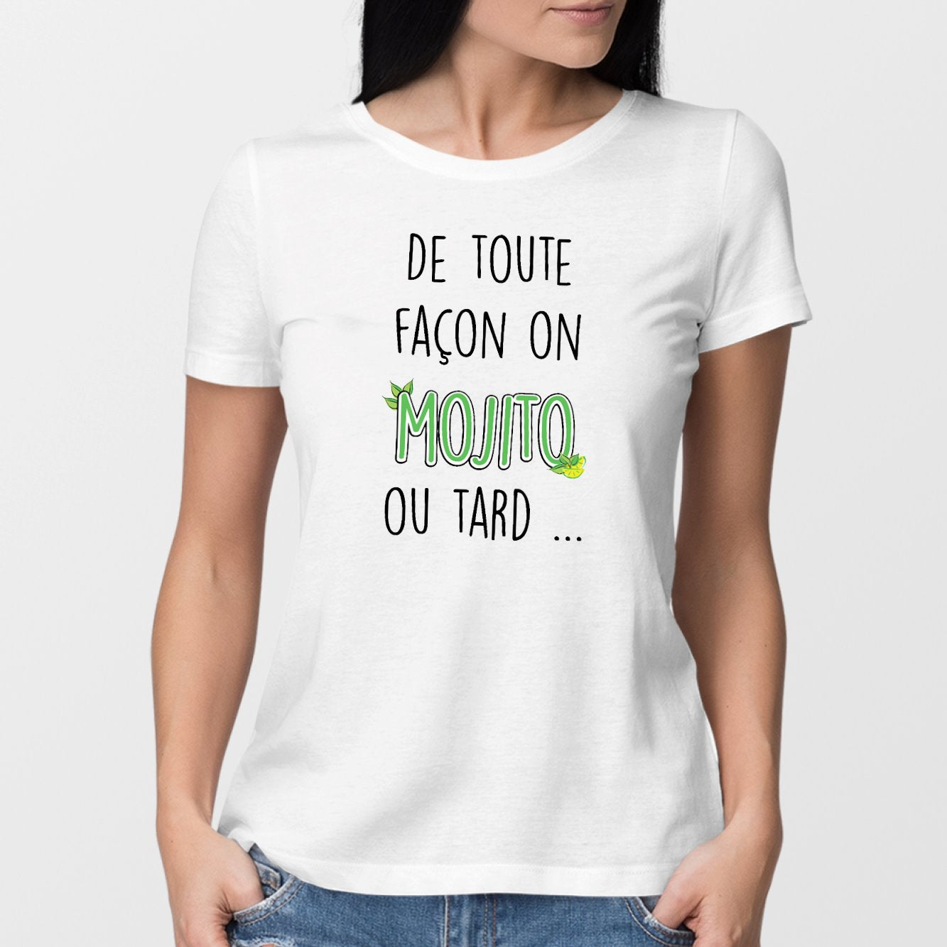 T-Shirt Femme Mojito ou tard Blanc