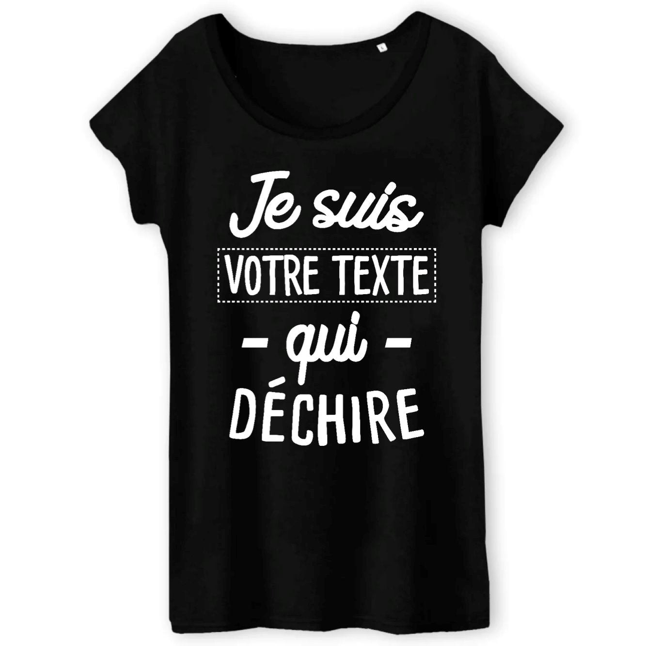 T-Shirt Femme Personnalisé Je suis "votre texte" qui déchire Noir