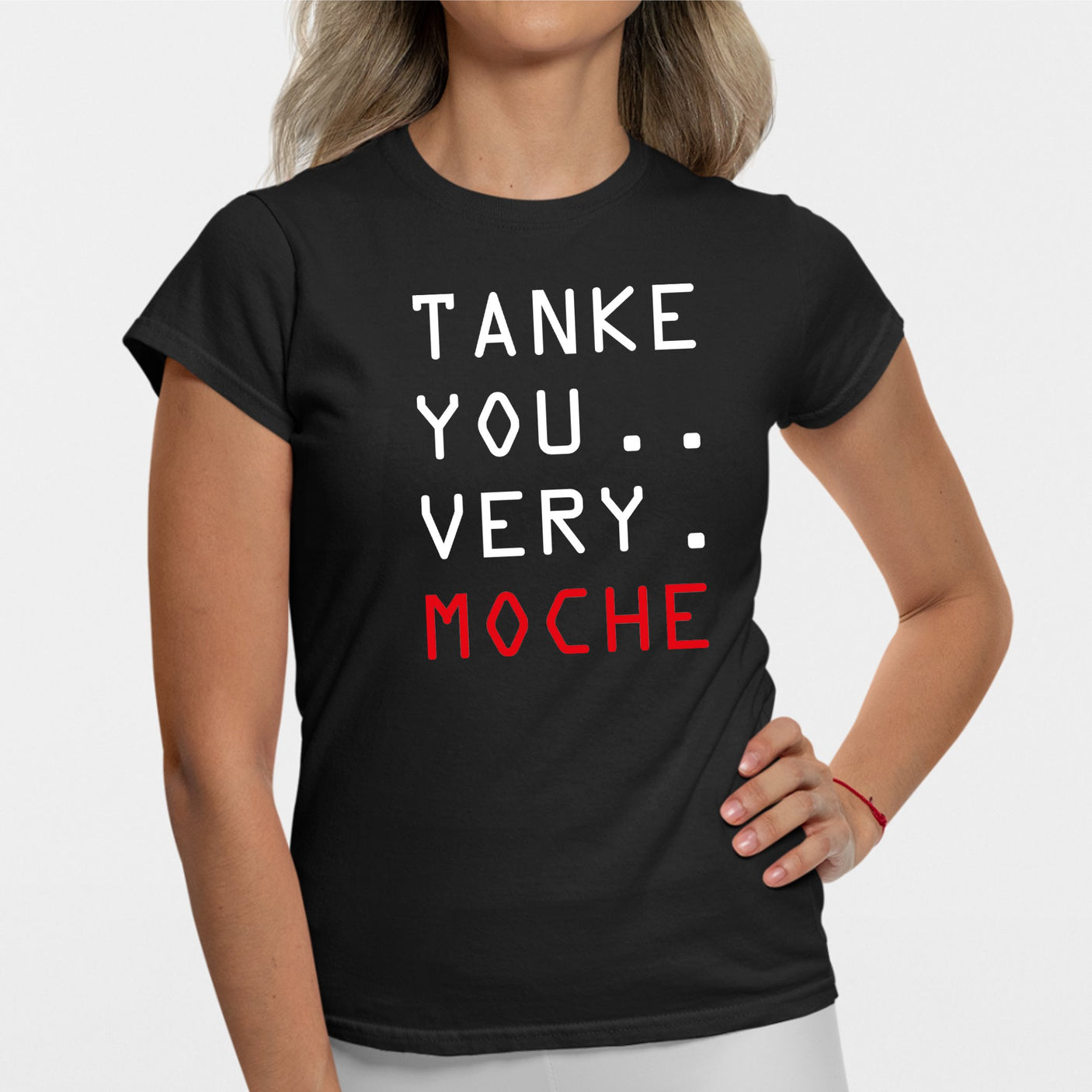 T-Shirt Femme Tanke you very moche Noir