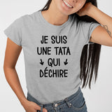 T-Shirt Femme Tata qui déchire Gris