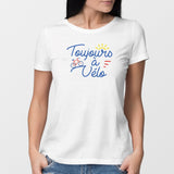 T-Shirt Femme Toujours à vélo Blanc