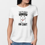 T-Shirt Femme Tout plaquer pour devenir un chat Blanc