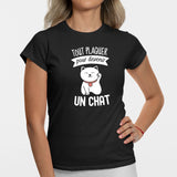 T-Shirt Femme Tout plaquer pour devenir un chat Noir