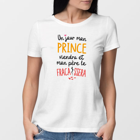 T-Shirt Femme Un jour mon prince viendra Blanc
