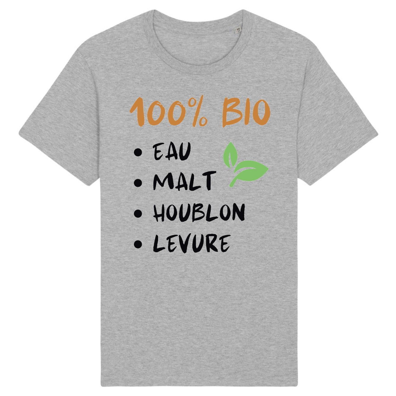 T-Shirt Homme 100% bio eau malt houblon levure 