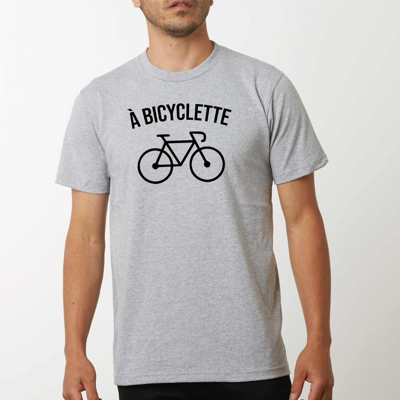 T-Shirt Homme À bicyclette Gris