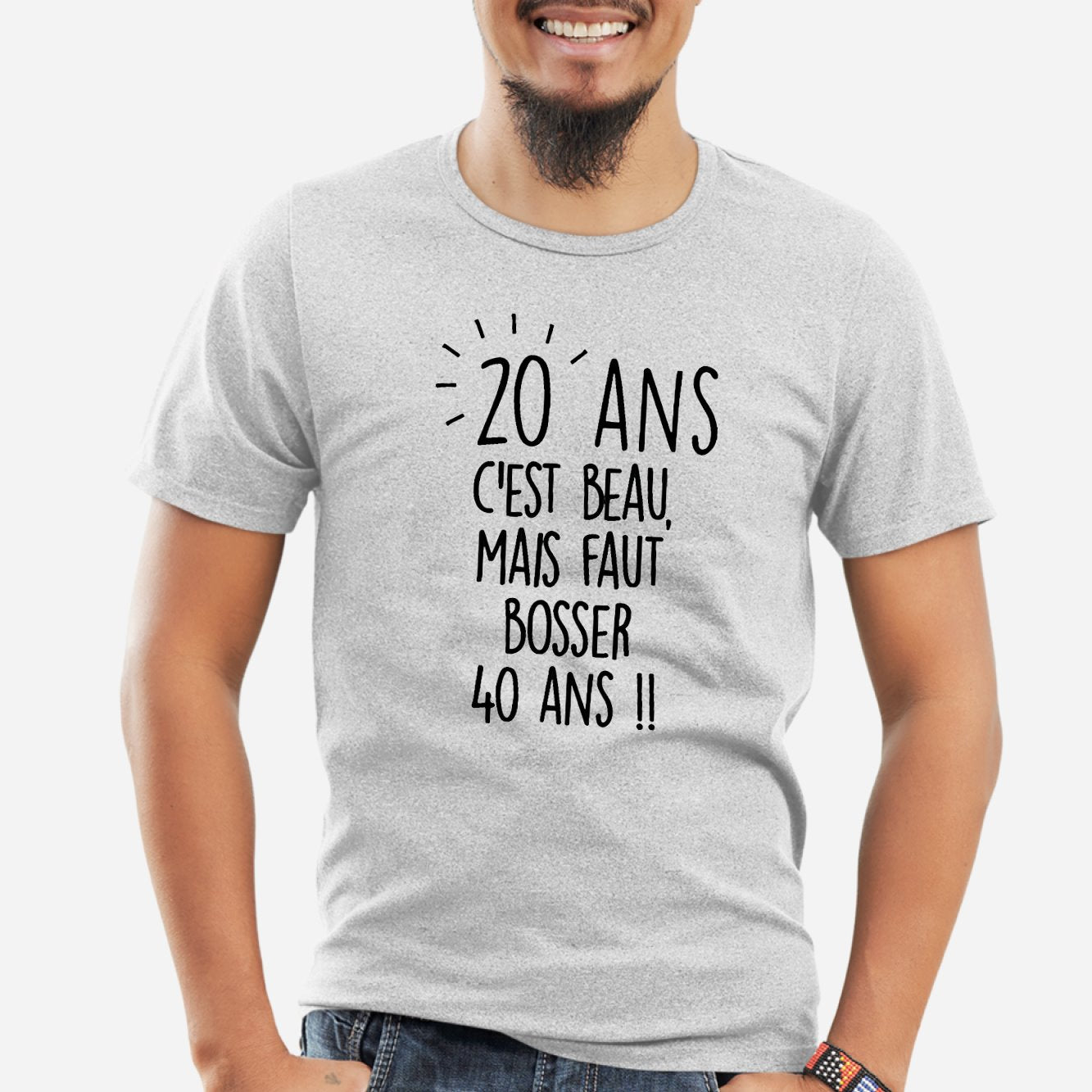T-shirt Anniversaire 20 Ans La Naissance des Légendes blanc homme