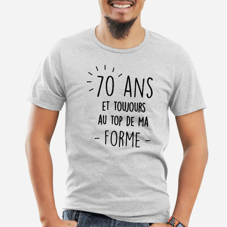 T-Shirt Homme Anniversaire 70 ans Gris