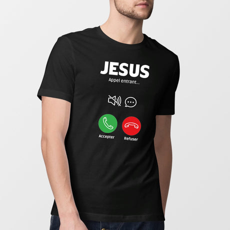 T-Shirt Homme Appel de Jésus Noir