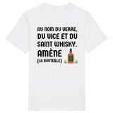 T-Shirt Homme Au nom du verre du vice et du saint whisky 