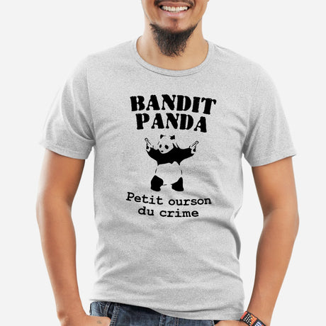 T-Shirt Homme Bandit panda Gris