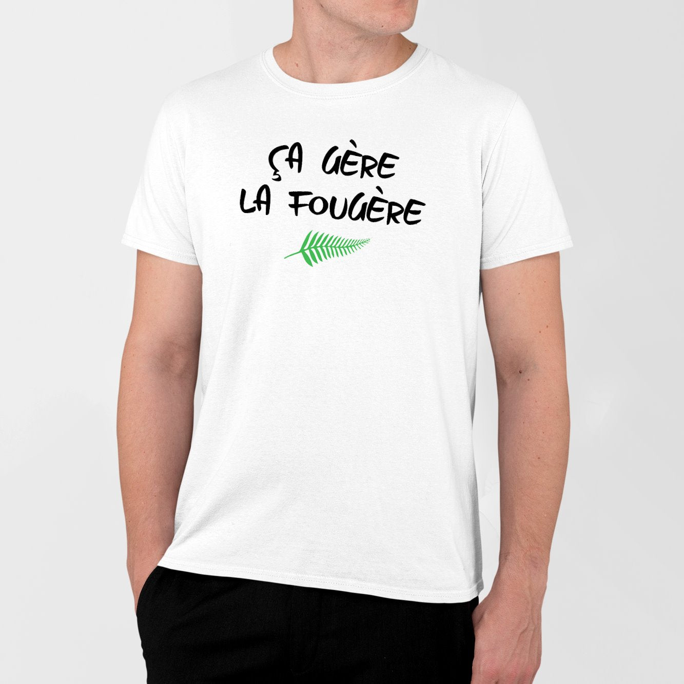 T-Shirt Homme Ça gère la fougère Blanc