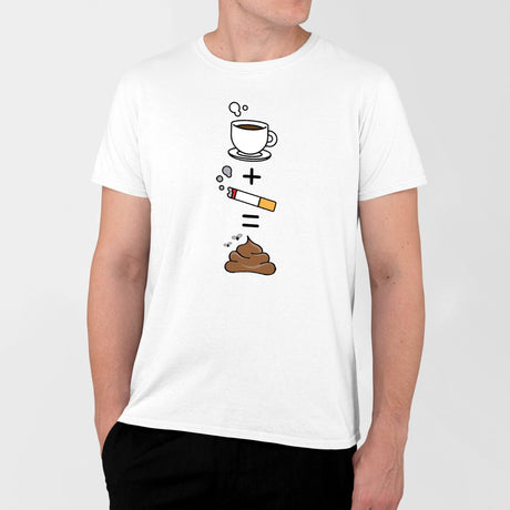 T-Shirt Homme Café clope caca Blanc