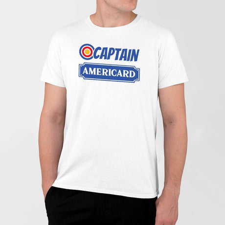 T-Shirt Homme Captain Americard Blanc