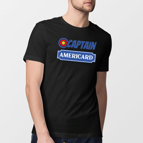 T-Shirt Homme Captain Americard Noir