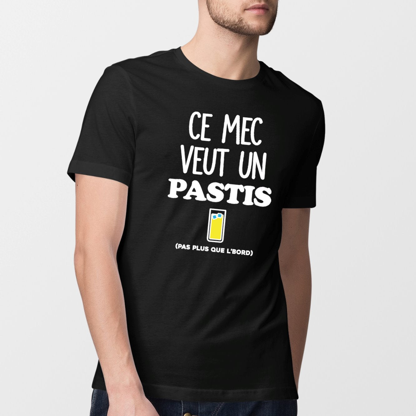 T-Shirt Homme Ce mec veut un pastis Noir