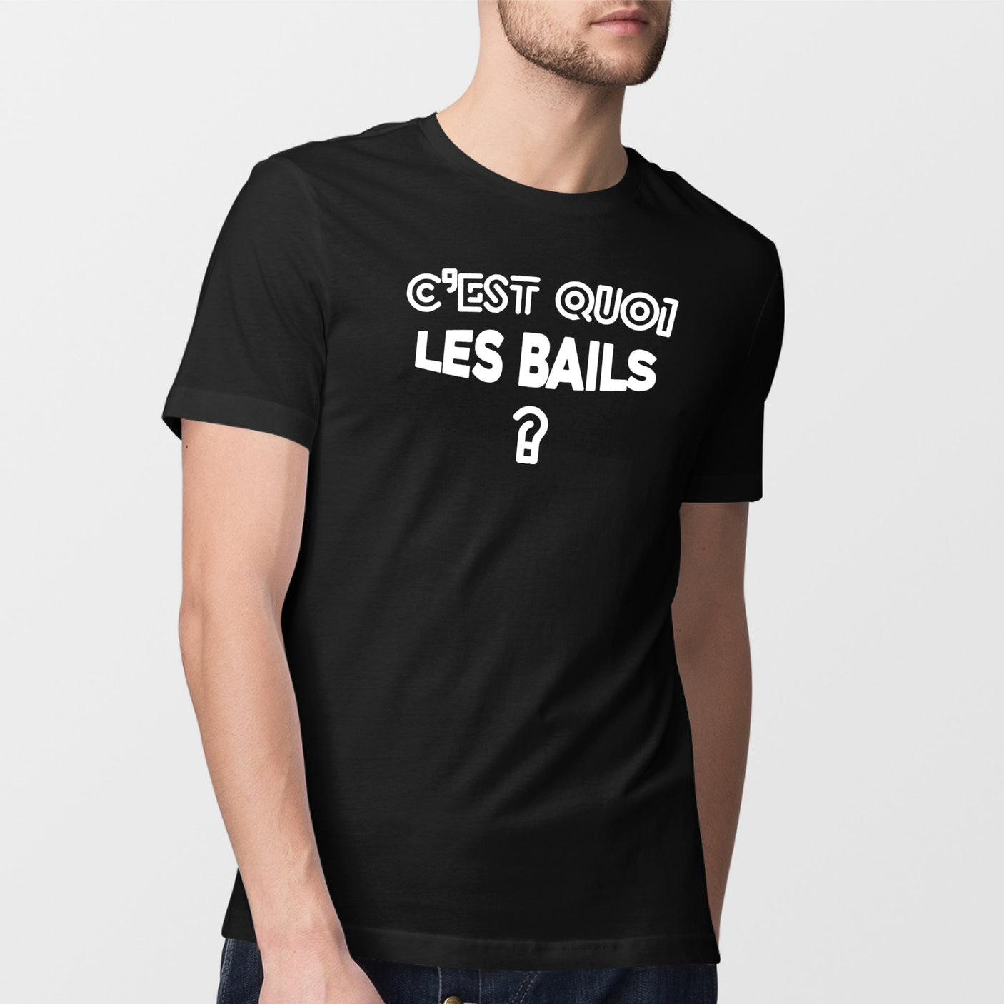 T-Shirt Homme C'est quoi les bails Noir