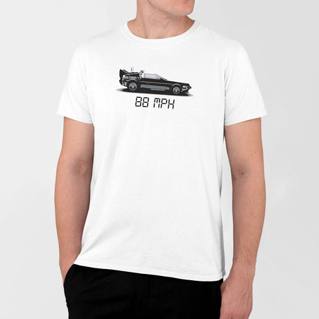 T-Shirt Homme Delorean 88 MPH Blanc