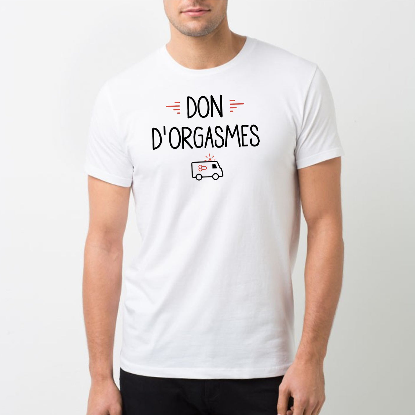T-Shirt Homme Don d'orgasmes Blanc