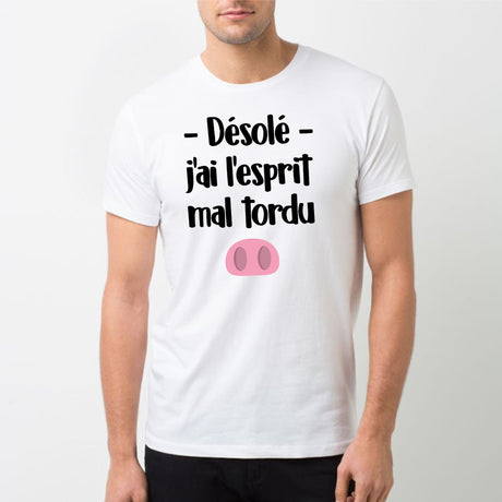T-Shirt Homme Esprit mal tordu Blanc