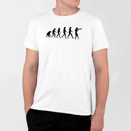 T-Shirt Homme Évolution boxe Blanc