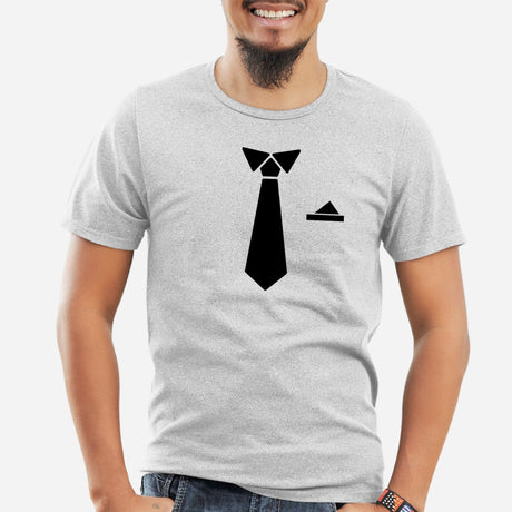 T-Shirt Homme Fausse cravate Gris