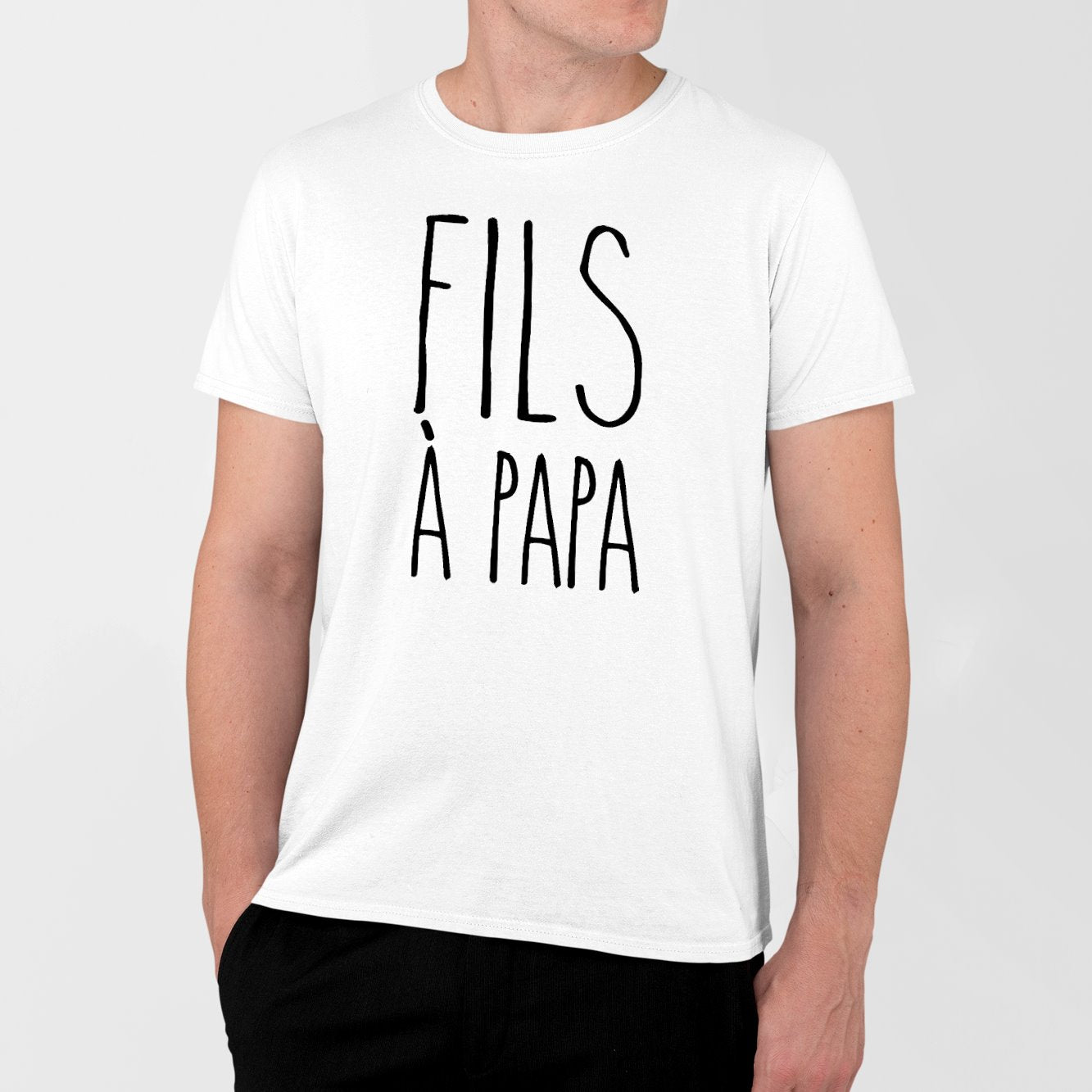 T-Shirt Homme Fils à papa Blanc