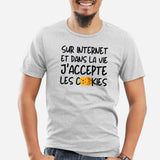 T-Shirt Homme J'accepte les cookies Gris