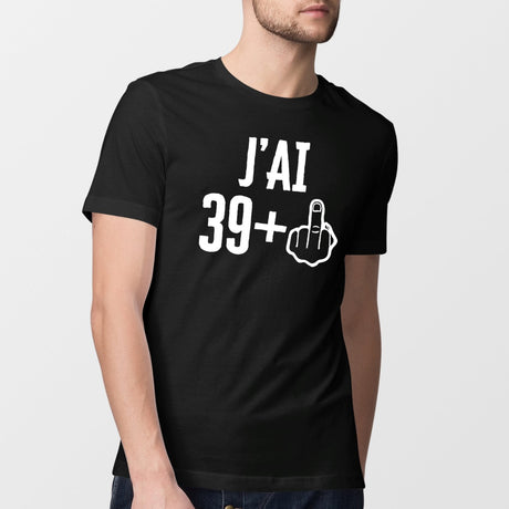 T-Shirt Homme J'ai 40 ans 39 + 1 Noir