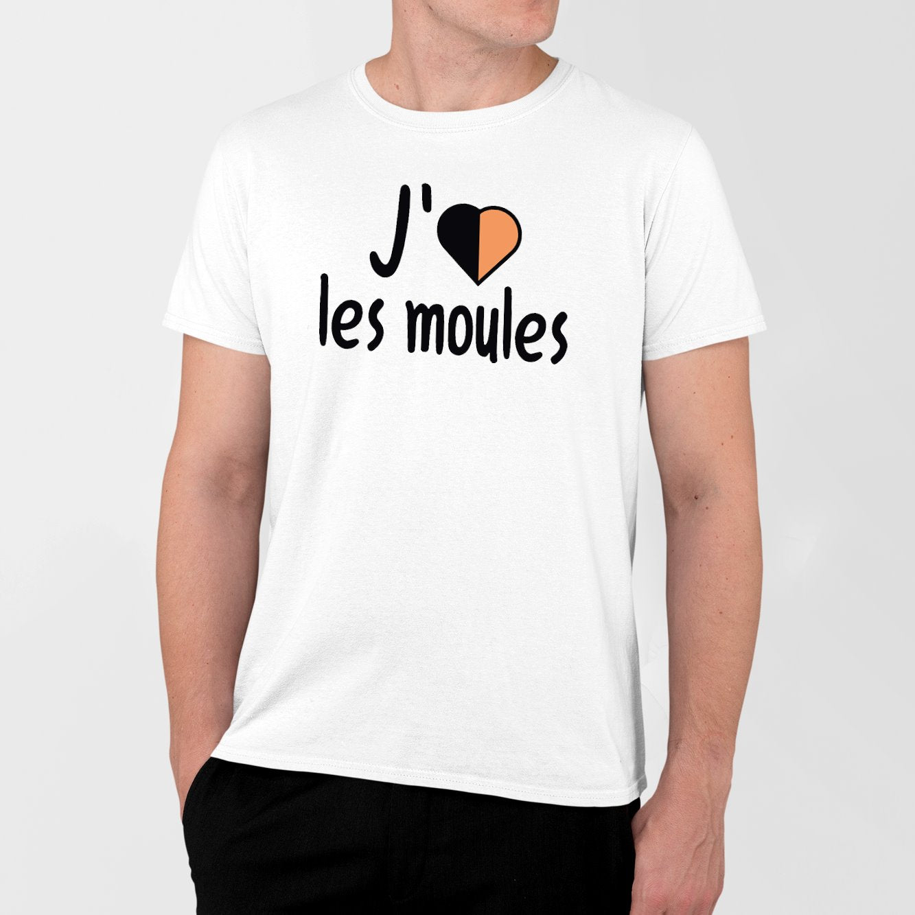 T-Shirt Homme J'aime les moules Blanc