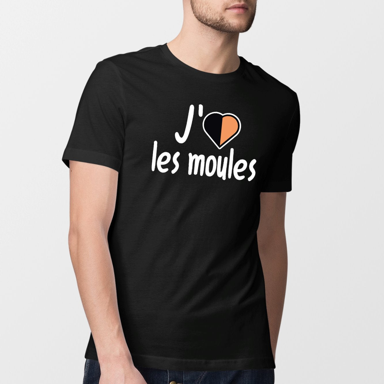 T-Shirt Homme J'aime les moules Noir