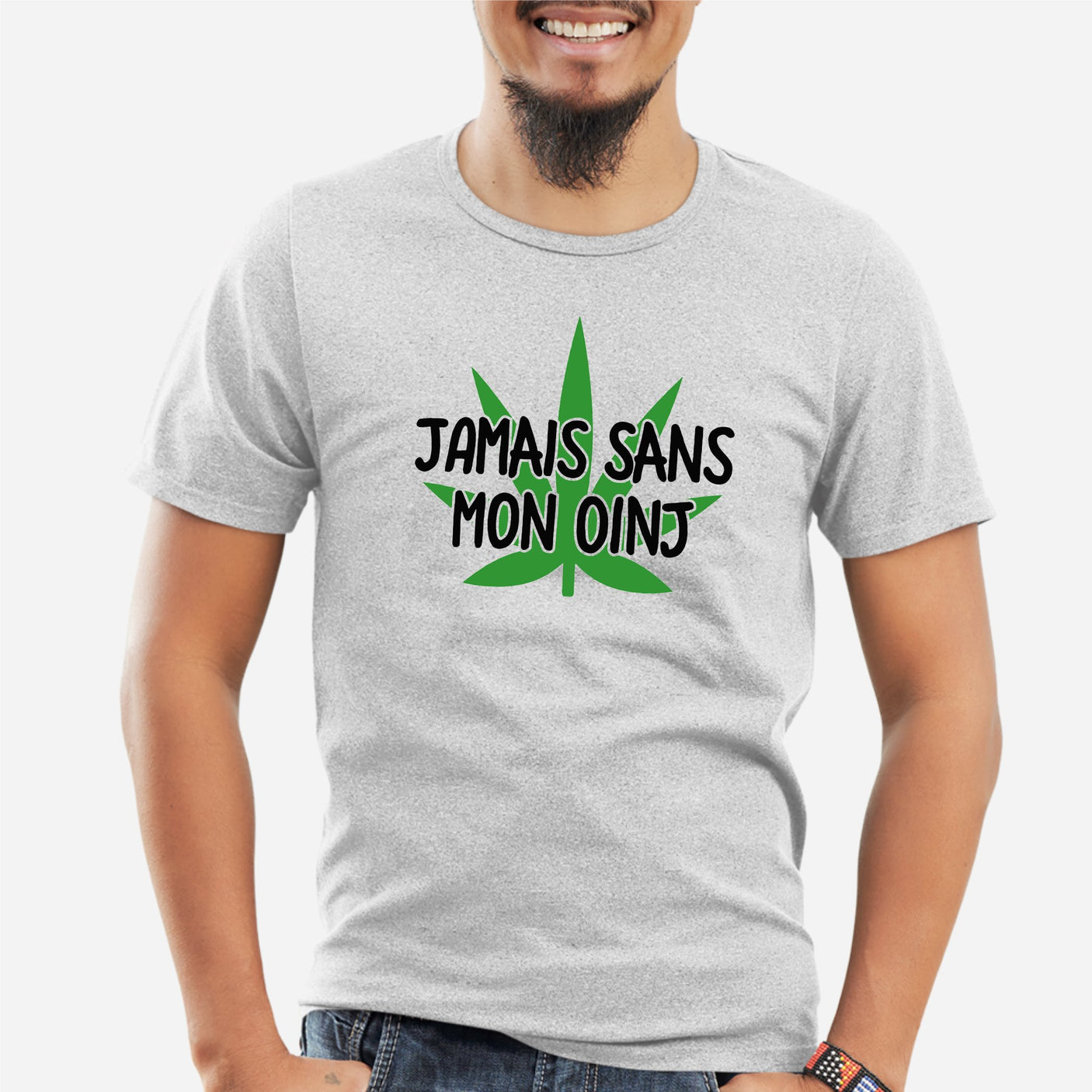 T-Shirt Homme Jamais sans mon oinj Gris