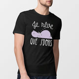 T-Shirt Homme Je rêve que je dors Noir