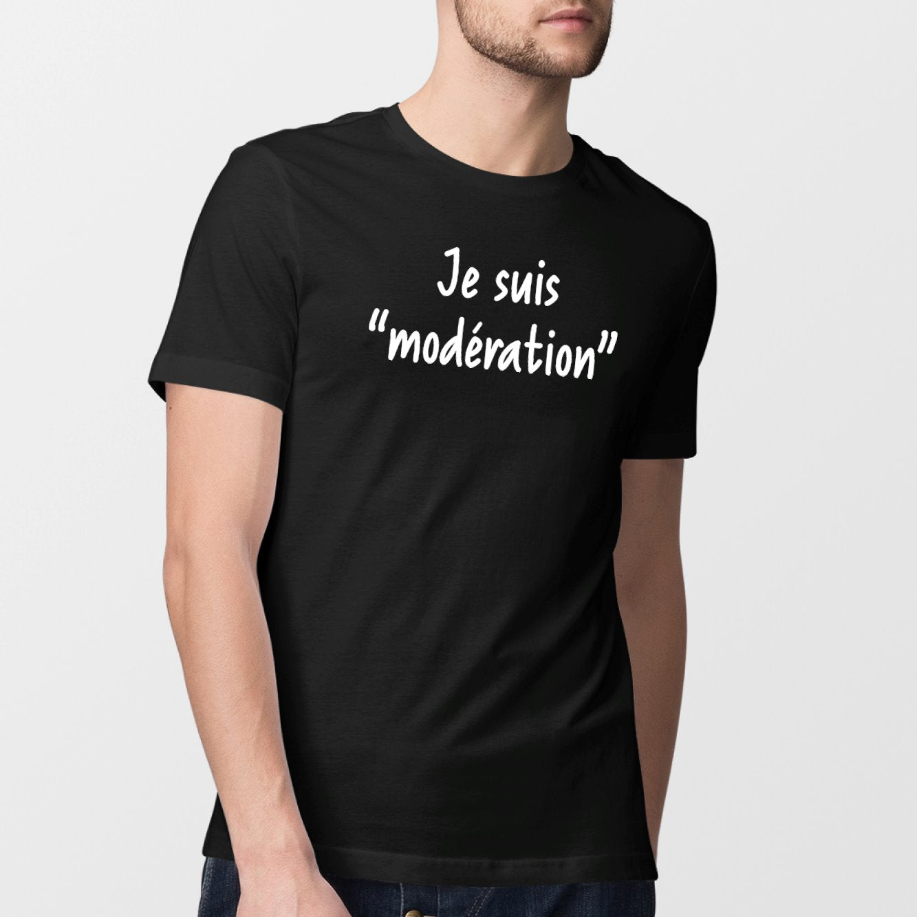 T-Shirt Homme Je suis modération Noir