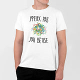 T-Shirt Homme J'peux pas j'ai bêtise Blanc