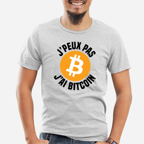 T-Shirt Homme J'peux pas j'ai Bitcoin Gris