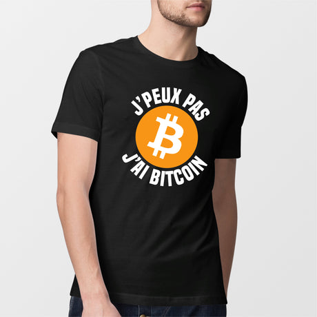T-Shirt Homme J'peux pas j'ai Bitcoin Noir