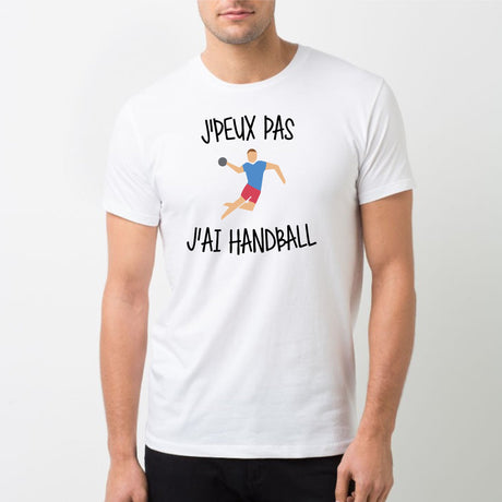 T-Shirt Homme J'peux pas j'ai handball Blanc