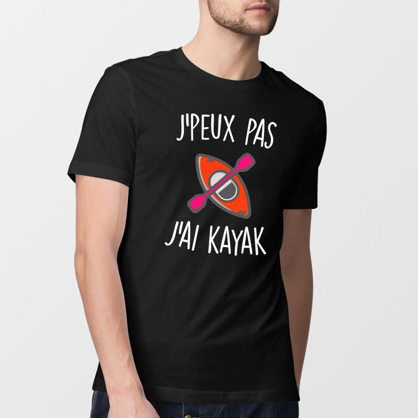 T-Shirt Homme J'peux pas j'ai kayak Noir