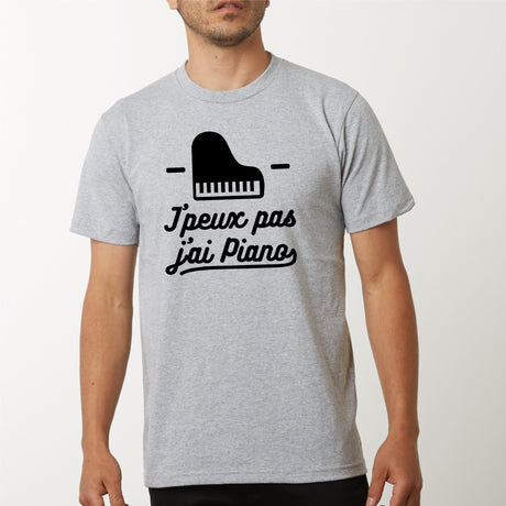 T-Shirt Homme J'peux pas j'ai piano Gris