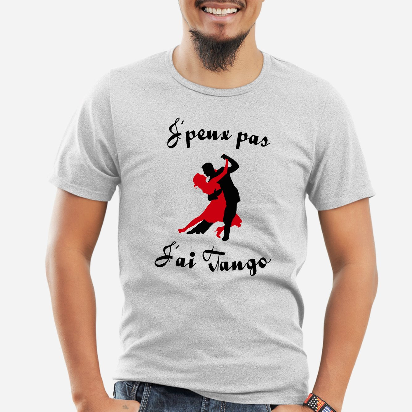 T-Shirt Homme J'peux pas j'ai tango Gris