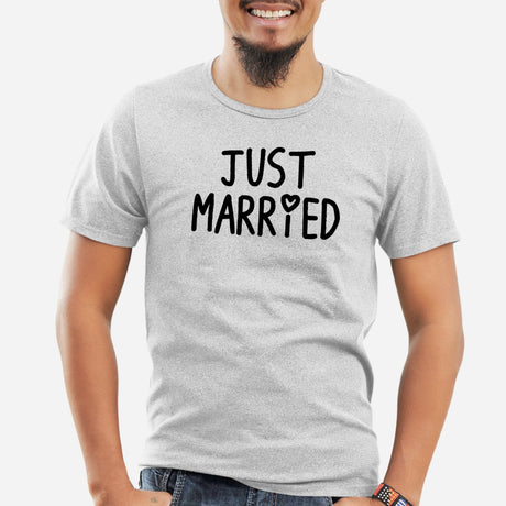 T-Shirt Homme Just married Gris