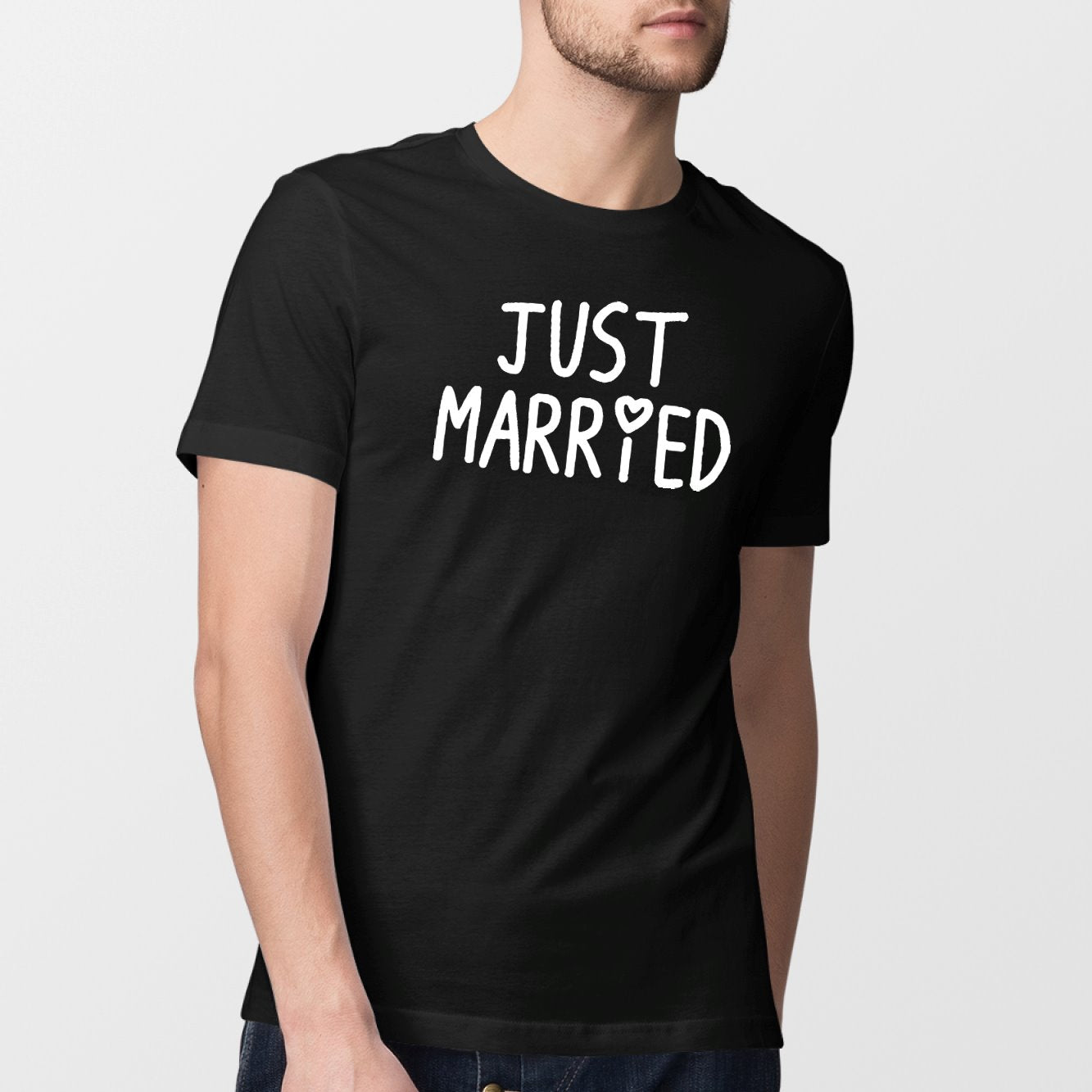 T-Shirt Homme Just married Noir