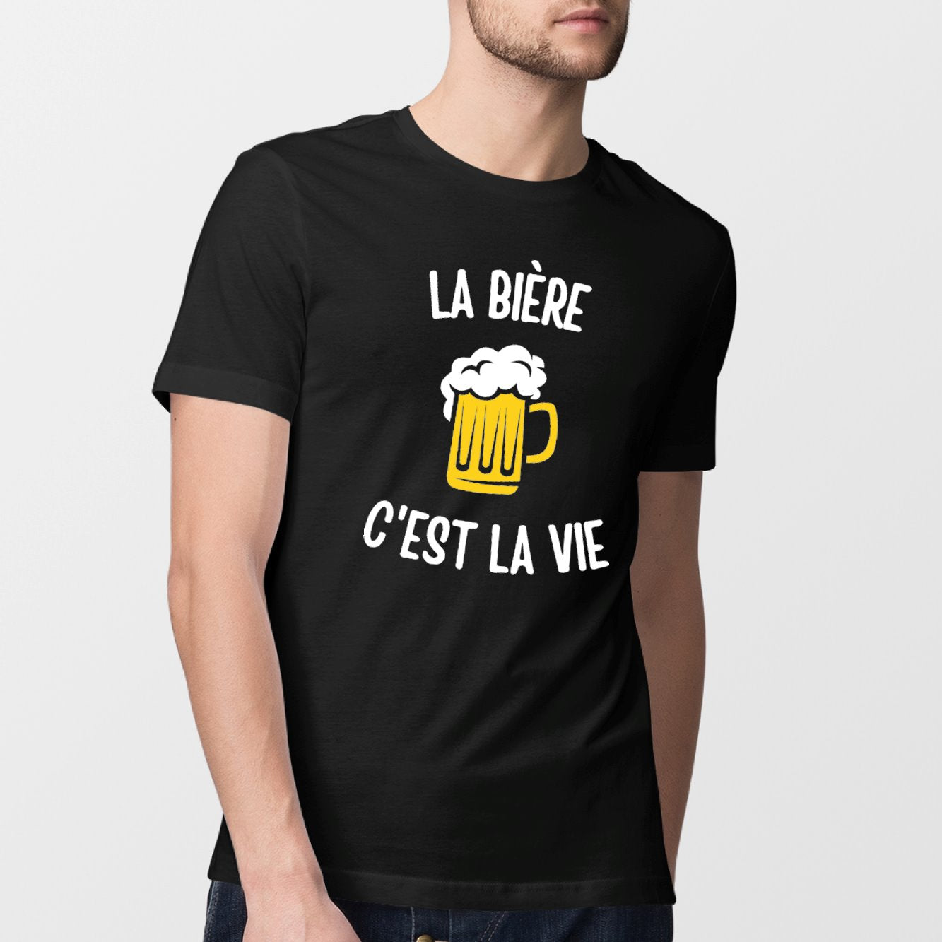 T-Shirt Homme La bière c'est la vie Noir