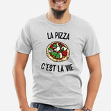 T-Shirt Homme La pizza c'est la vie Gris