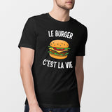 T-Shirt Homme Le burger c'est la vie Noir